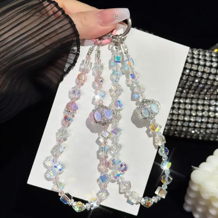 Super Flash Crystal Lantern Square Phone Chain