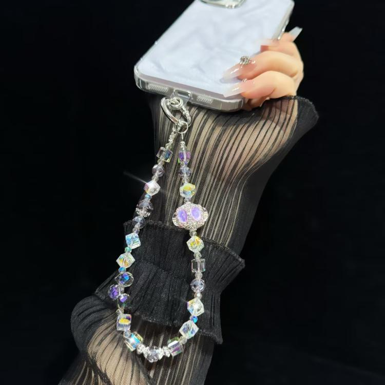 Super Flash Crystal Lantern Square Phone Chain