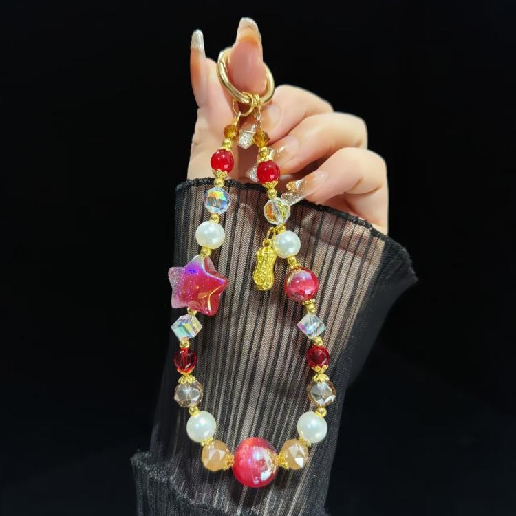 Starry Sky Beads Pentagram Mobile Phone Chain