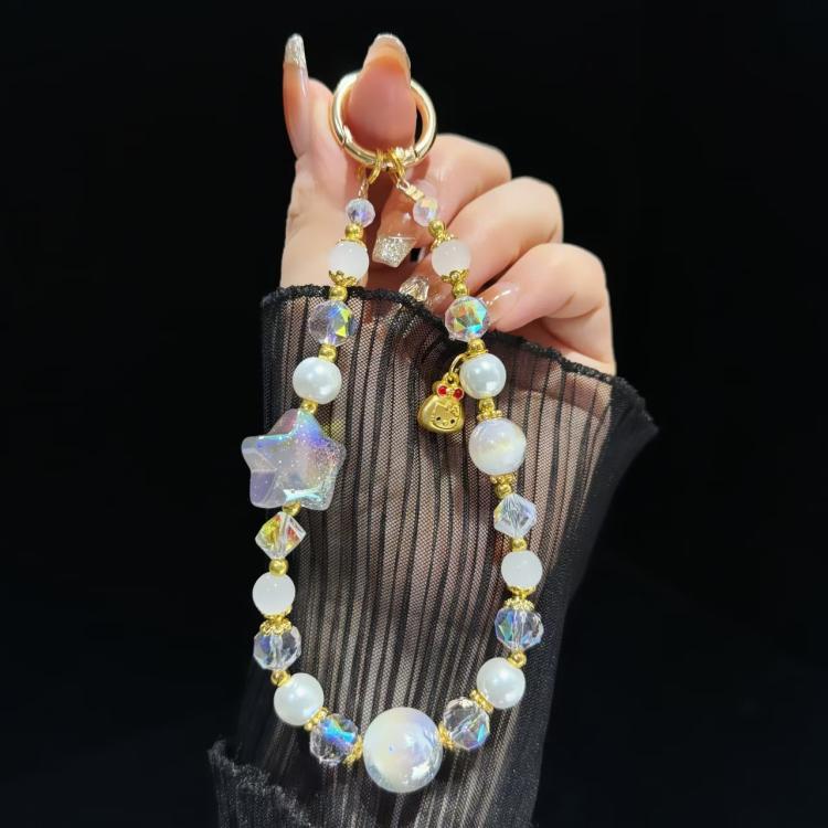 Starry Sky Beads Pentagram Mobile Phone Chain