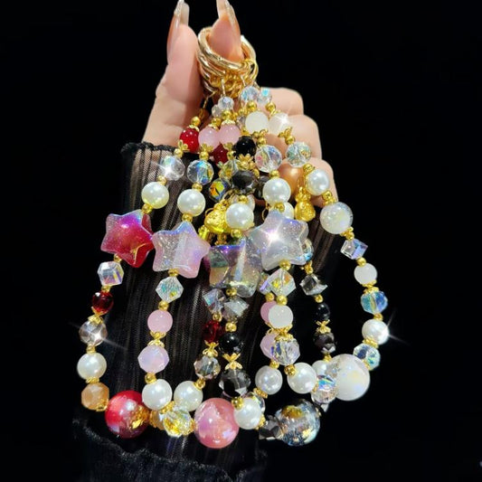 Starry Sky Beads Pentagram Mobile Phone Chain