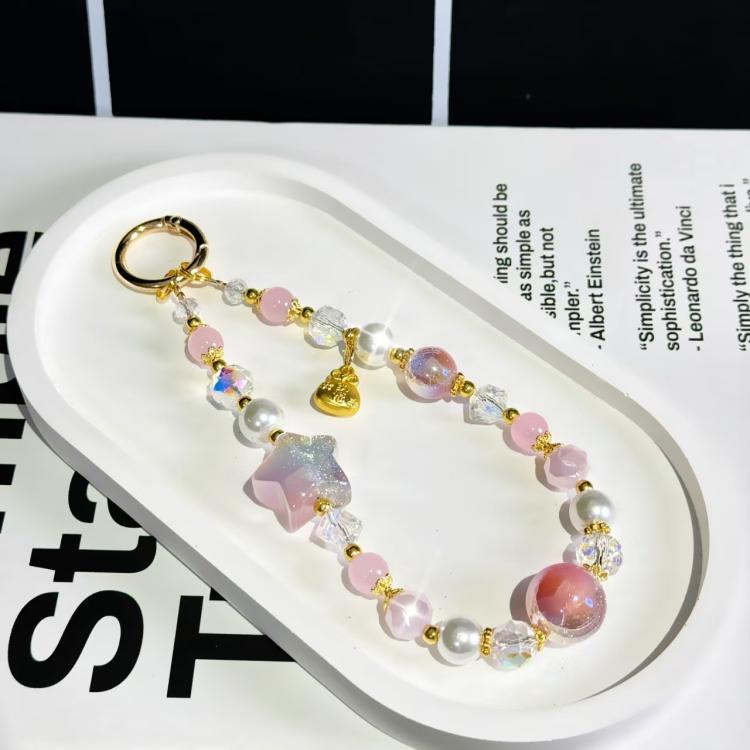 Starry Sky Beads Pentagram Mobile Phone Chain