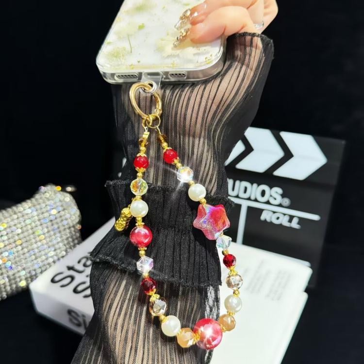Starry Sky Beads Pentagram Mobile Phone Chain