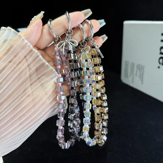 Sugar Cube Crystal Beaded Phone Chain