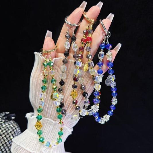 Alloy Zhaofu Crystal Beaded Phone Chain