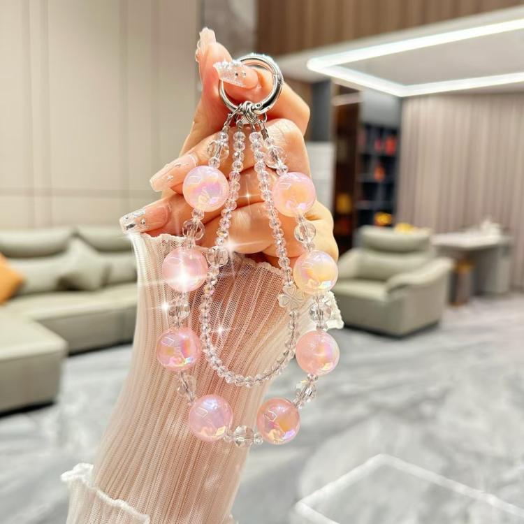 Fresh And Colorful round Bead Chain Crystal Phone Case Chain