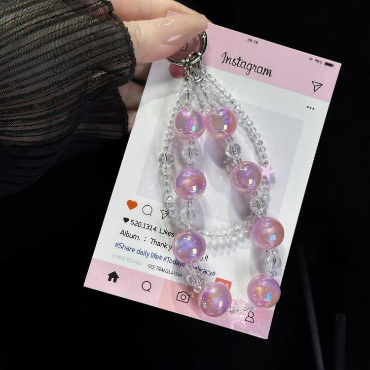 Laser Luminous Beads Phone Chain