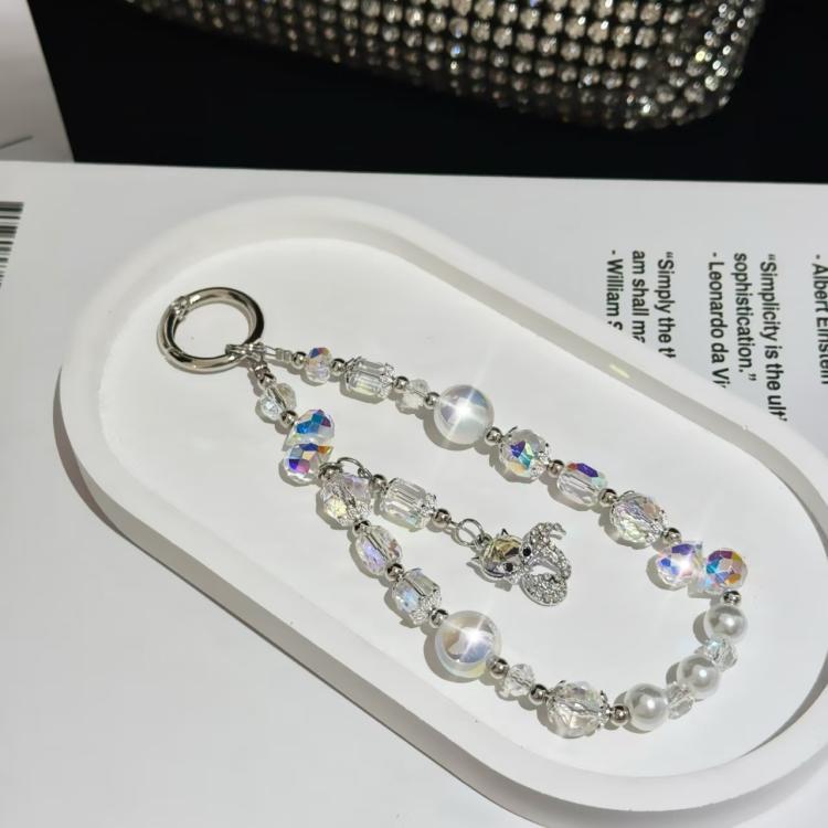 Fox Pendant Crystal Beads Mobile Phone Chain