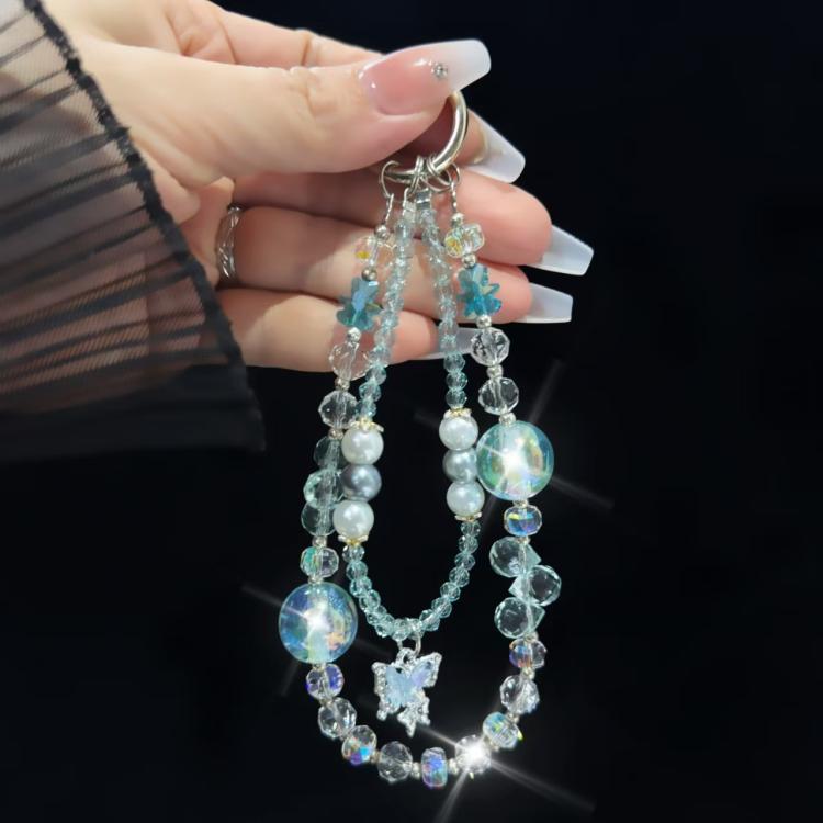 Bear Butterfly Pearl Mobile Phone Chain
