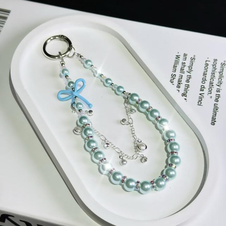 Bow Glass Pearl Mobile Phone Chain