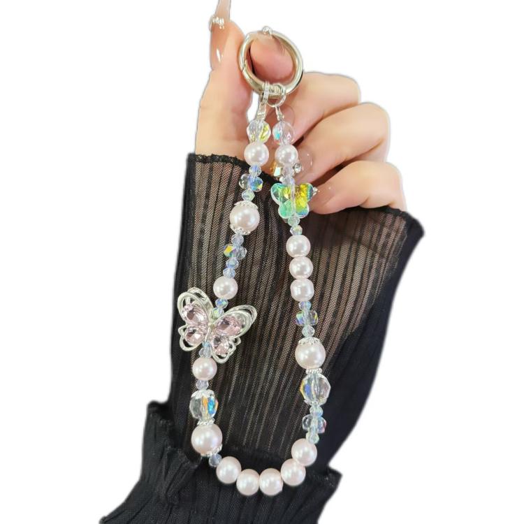 Tassel Pearl Double Butterfly Phone Chain