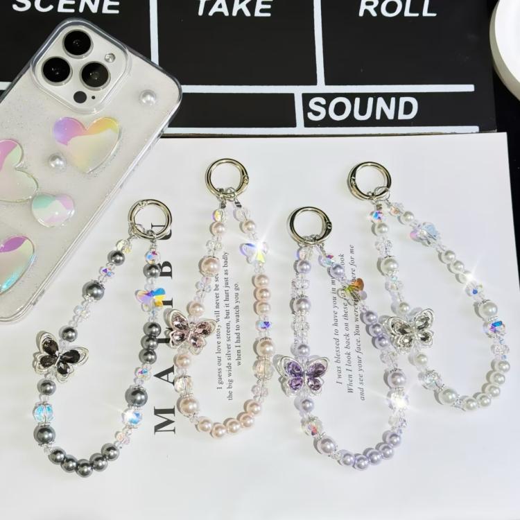 Tassel Pearl Double Butterfly Phone Chain