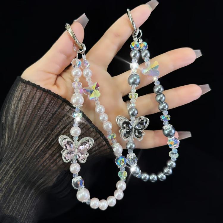 Tassel Pearl Double Butterfly Phone Chain