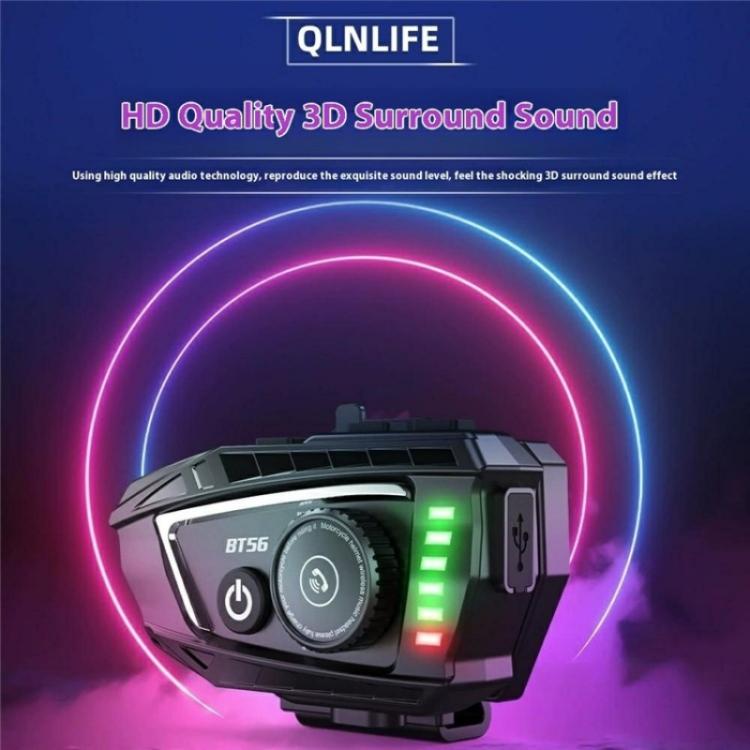BT56 Rhythm Light Effects Motorcycle Helmet Headphone Bluetooth-Compatible Music Headset, BT56