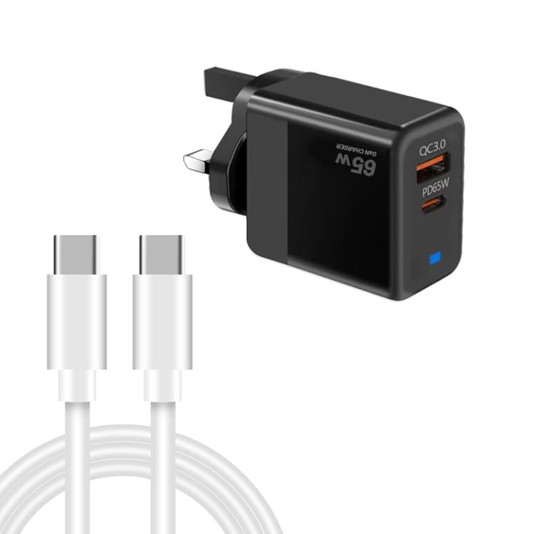 PD41 GaN PD 45W + USB Charger with Type-C to Type-C Data Cable, UK Plug, US Plug