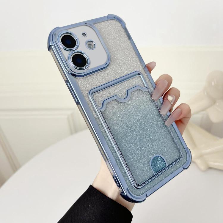Four-cornered Glitter Electroplated Card Bag TPU Phone Case
