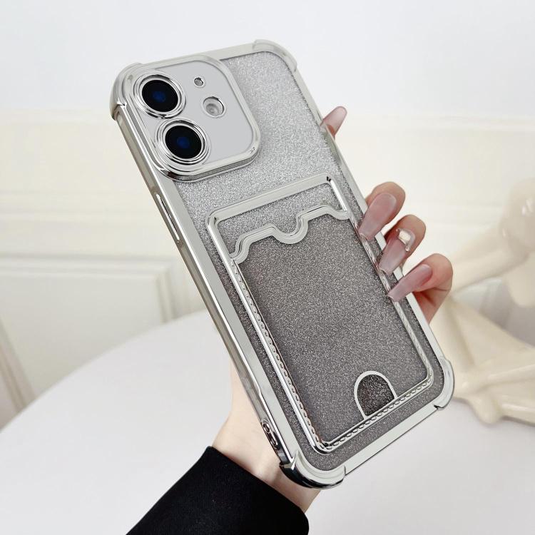Four-cornered Glitter Electroplated Card Bag TPU Phone Case