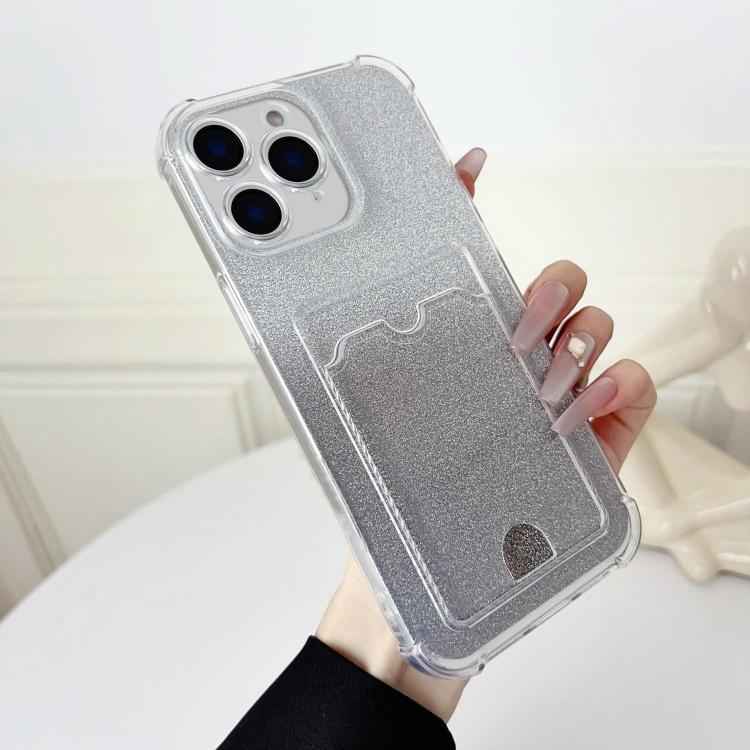Four-cornered Glitter Electroplated Card Bag TPU Phone Case
