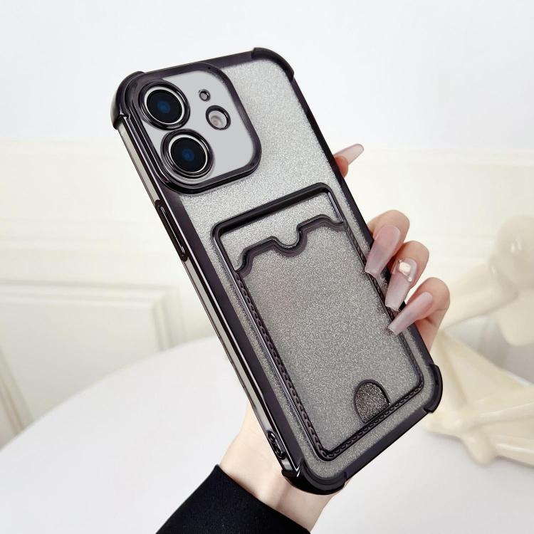 Four-cornered Glitter Electroplated Card Bag TPU Phone Case