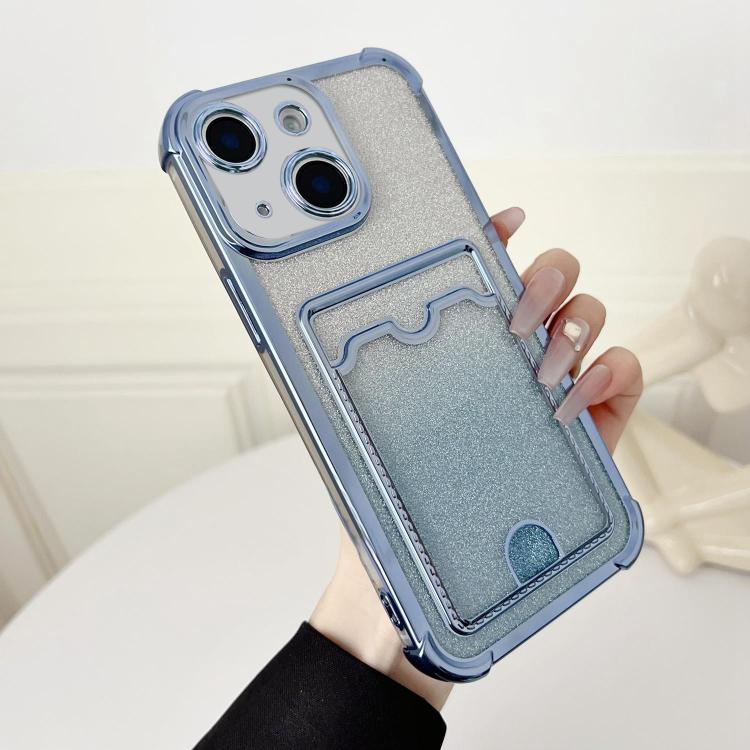 Four-cornered Glitter Electroplated Card Bag TPU Phone Case