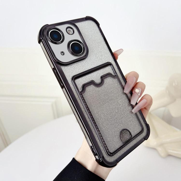 Four-cornered Glitter Electroplated Card Bag TPU Phone Case