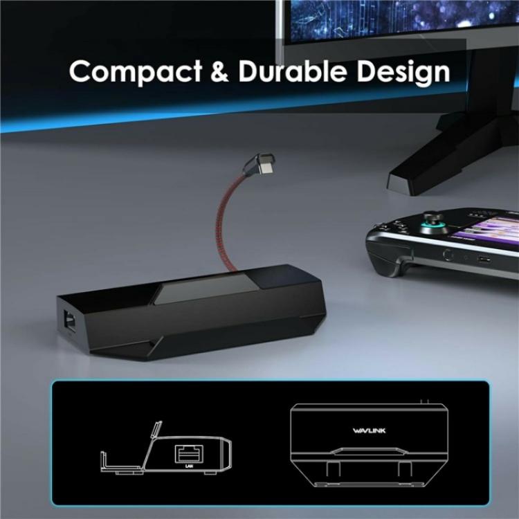 WAVLINK UHP3426 For Steam Deck Gigabit RJ45 100W PD Hub Adapter 6 in 1 Docking Station