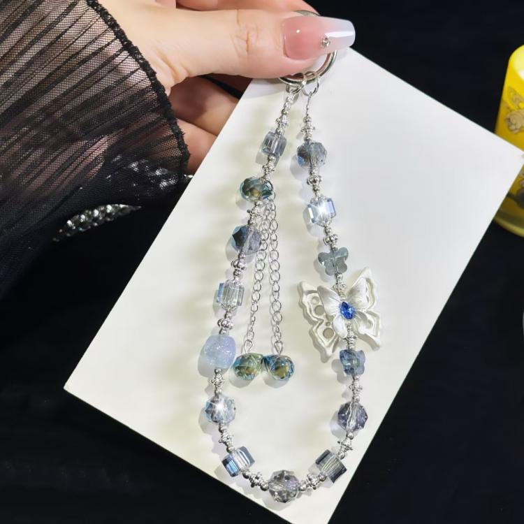 Three-Dimensional Butterfly Tassel Bead Crystal Bracelet