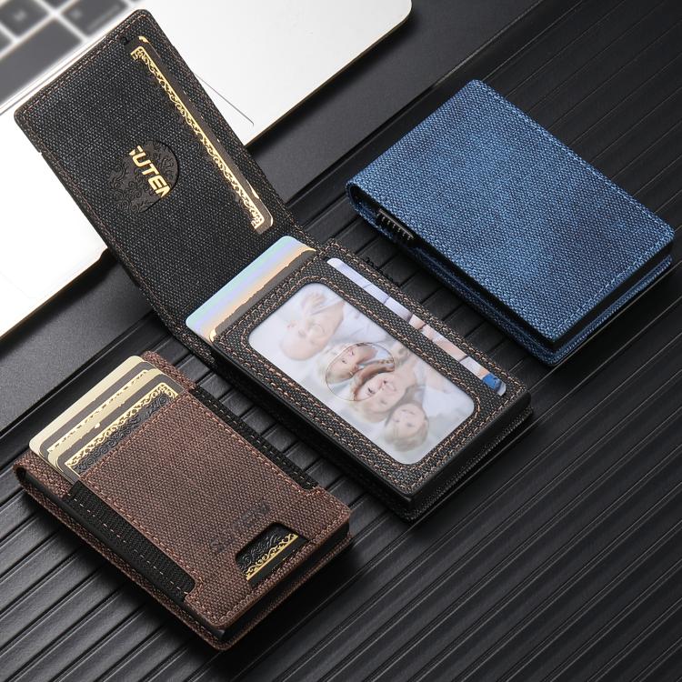 The Suteni denim pattern button automatically pops out the elastic band card box