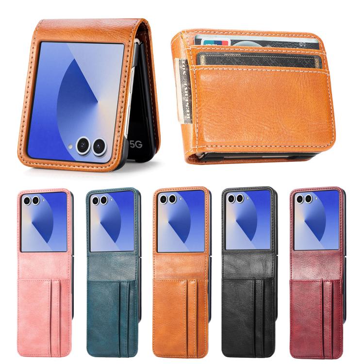 Vertical Flip Card Slot Leather Phone Case, For Galaxy Z Flip8 5G, For Galaxy Z Flip7 5G