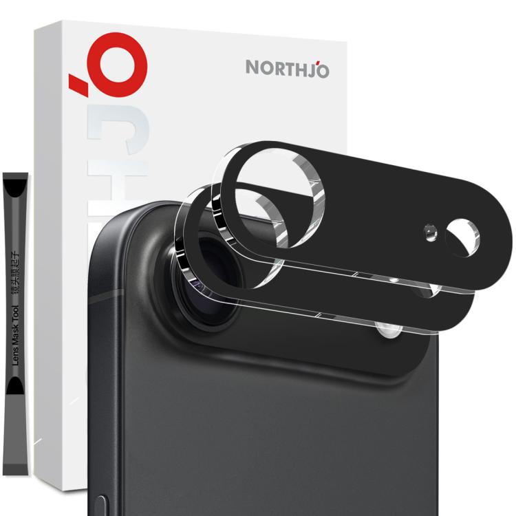 2pcs NORTHJO Camera Lens Protector 3D HD Tempered Glass Film, For iPhone 17 Pro Max, For iPhone 17 Pro, For iPhone 17, For iPhone 17 Air