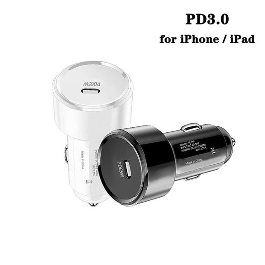 P9 PD65W USB-C Car Charger for iPhone / iPad series, P9 (Black), P9 (White)