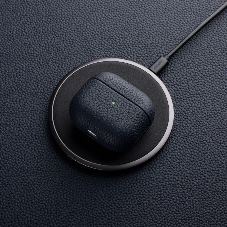 Litchi Grain Genuine Leather Earbuds Protective Case, For AirPods 4