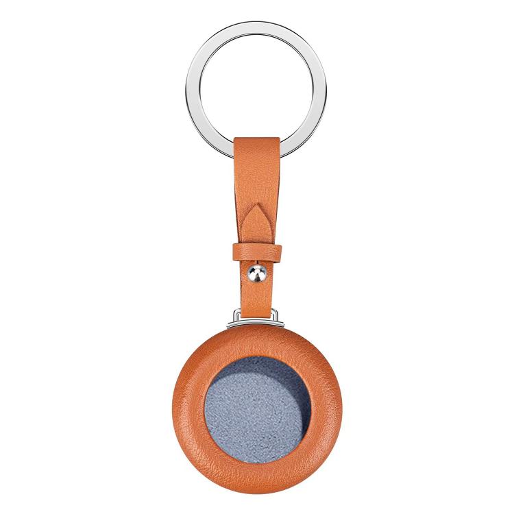 Genuine Leather Shockproof Anti-scratch Protective Case Cover with Keychain, For Airtag