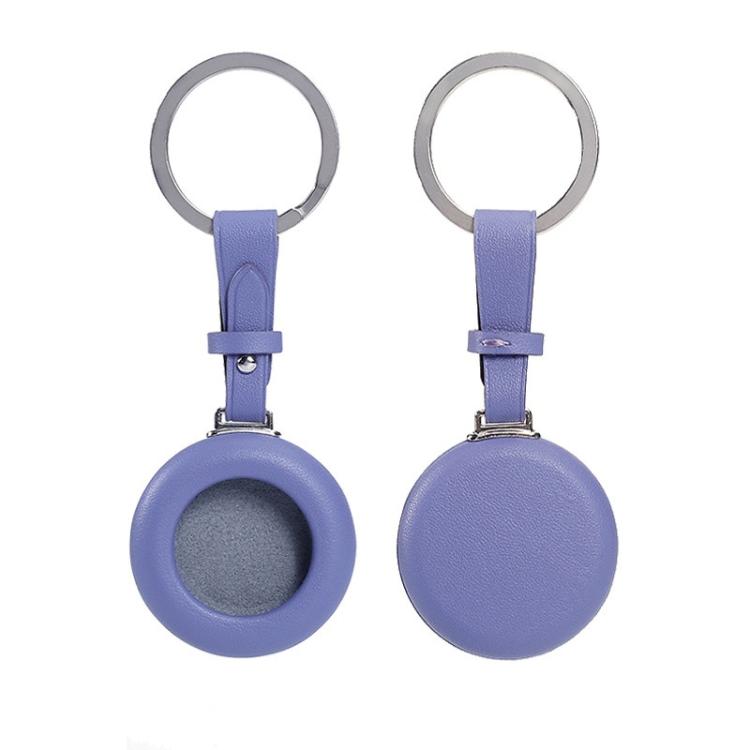 Genuine Leather Shockproof Anti-scratch Protective Case Cover with Keychain, For Airtag