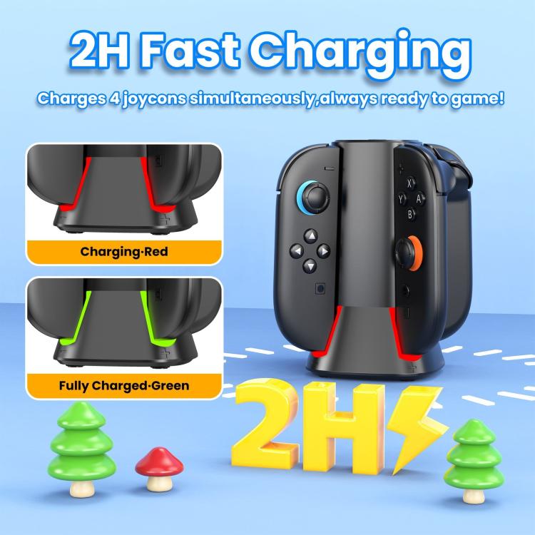 4 in 1 Handle Charging Stand With RGB Dazzling Lights, For Nintendo Switch 2