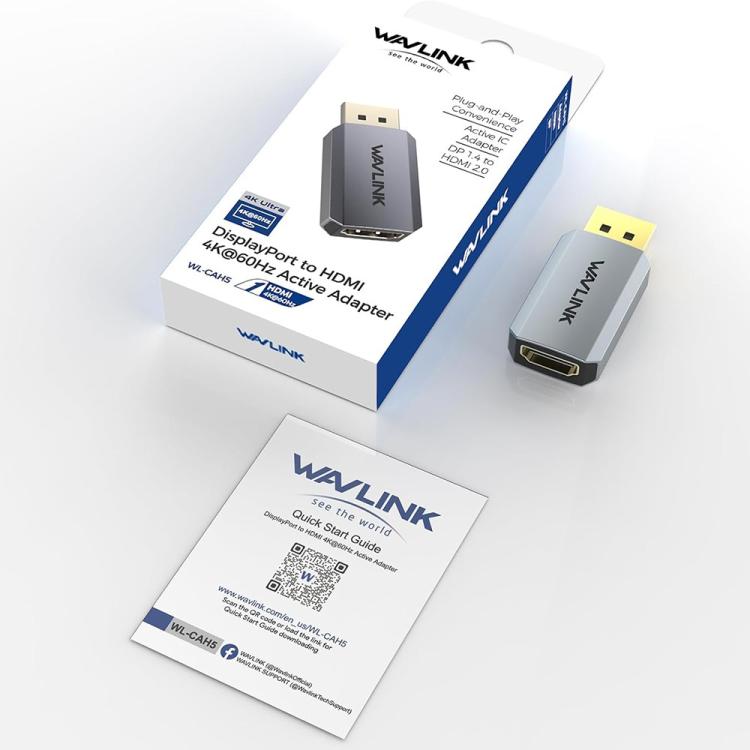 WAVLINK CAH5 For PC TV Projector DisplayPort to HDMI Adapter 4K 60Hz Video Converter
