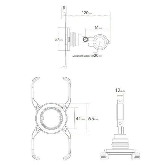 For iPhone 16 Series Z10 Anti Shake Cycling Bracket Motorcycle Mount Magnetic Phone Holder