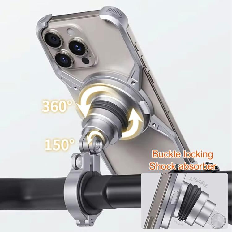 For iPhone 16 Pro Max Z10 Anti Shake Cycling Bracket Motorcycle Mount Magnetic Phone Holder
