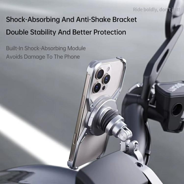 For iPhone 16 Pro Max Z10 Anti Shake Cycling Bracket Motorcycle Mount Magnetic Phone Holder