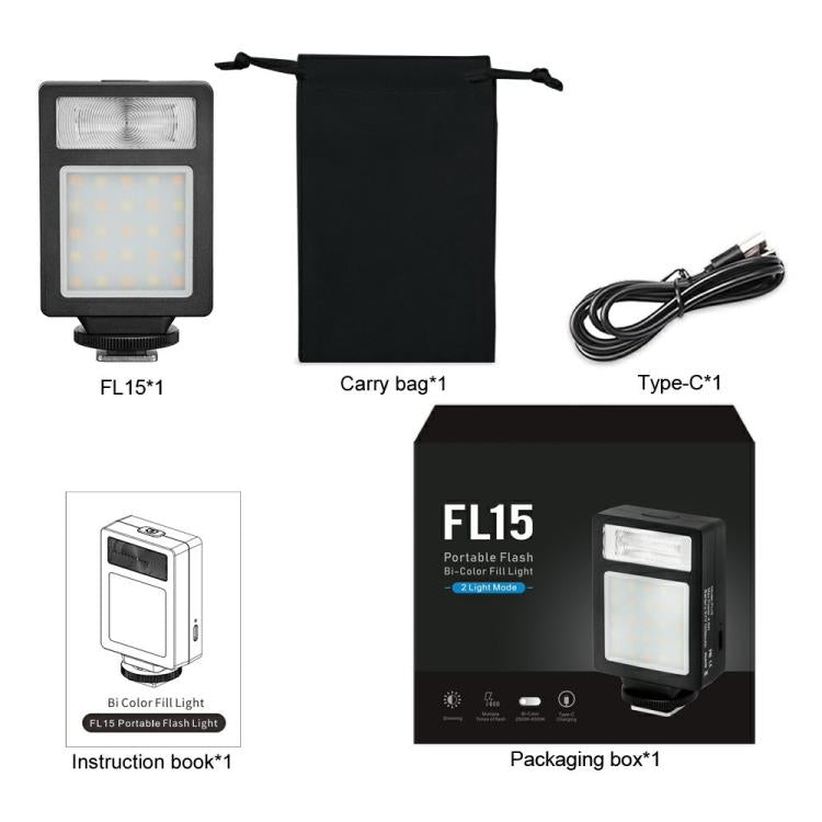 FL15 Camera External Photography Mini Flash Light Professional Portable Hot Shoe LED Light