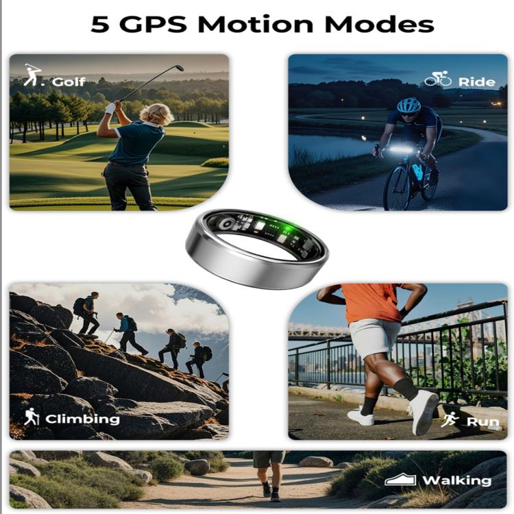 R100 SIZE 13 Smart Ring, Support Heart Rate / Blood Oxygen / Sleep Monitoring / Remote Photography