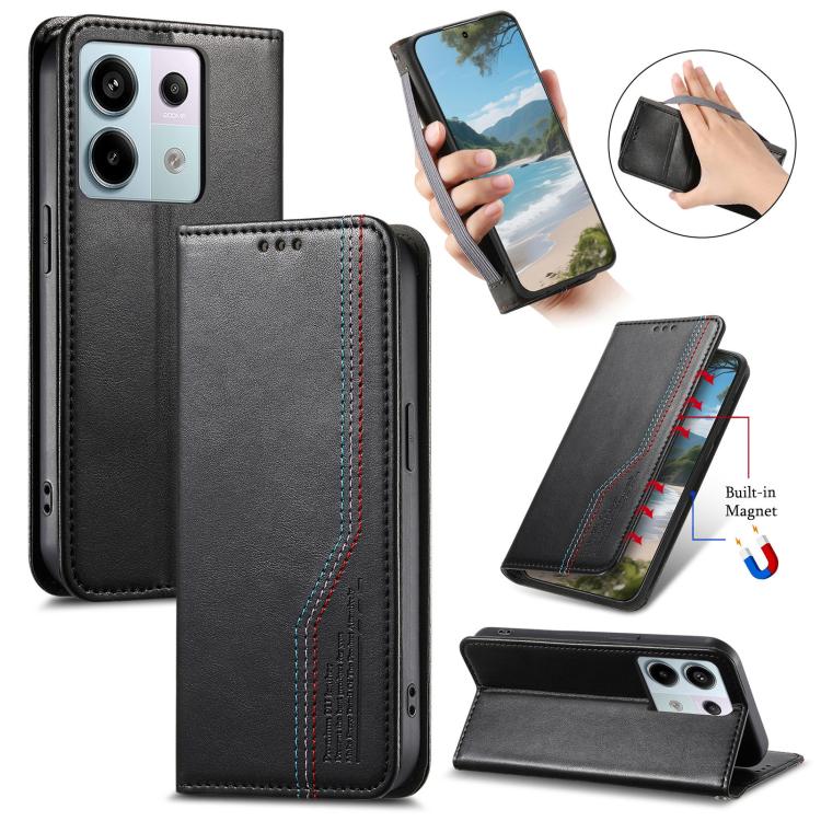 Elastic Wristband Magnetic Suction Leather Phone Case