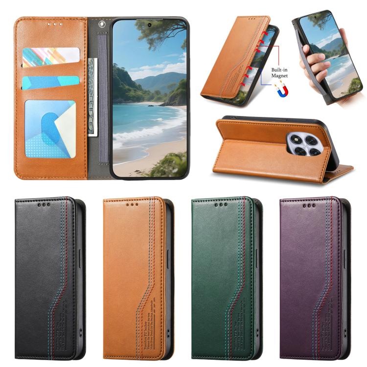 Elastisches Armband Magnetische Saug-Leder-Handyhülle, Für Xiaomi Poco X8 Pro Max 5G, Für Xiaomi Poco X8 Pro 5G, Für Redmi Turbo 5 Max 5G, Für Redmi Turbo 5 5G, Für Xiaomi 17 Pro Max, Für Xiaomi 17 Pro, Für Xiaomi 17, Für Xiaomi Poco M7 4G 169mm