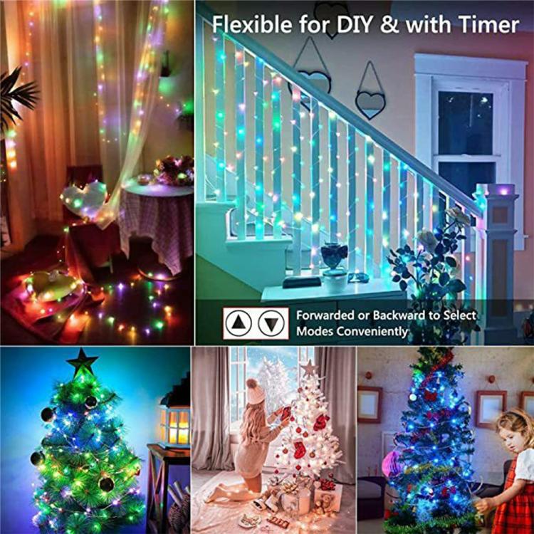 LXDC042 APP Controlled Smart LED String Lights Christmas Party Decoration Lights, 5M 50 LEDs, 10M 100 LEDs, 15M 150 LEDs, 20M 200 LEDs