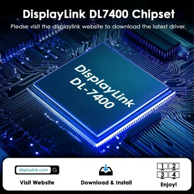WAVLINK UG7501D 85W Upstream Charging 4 DP Converter 4K / 8K Display Adapter