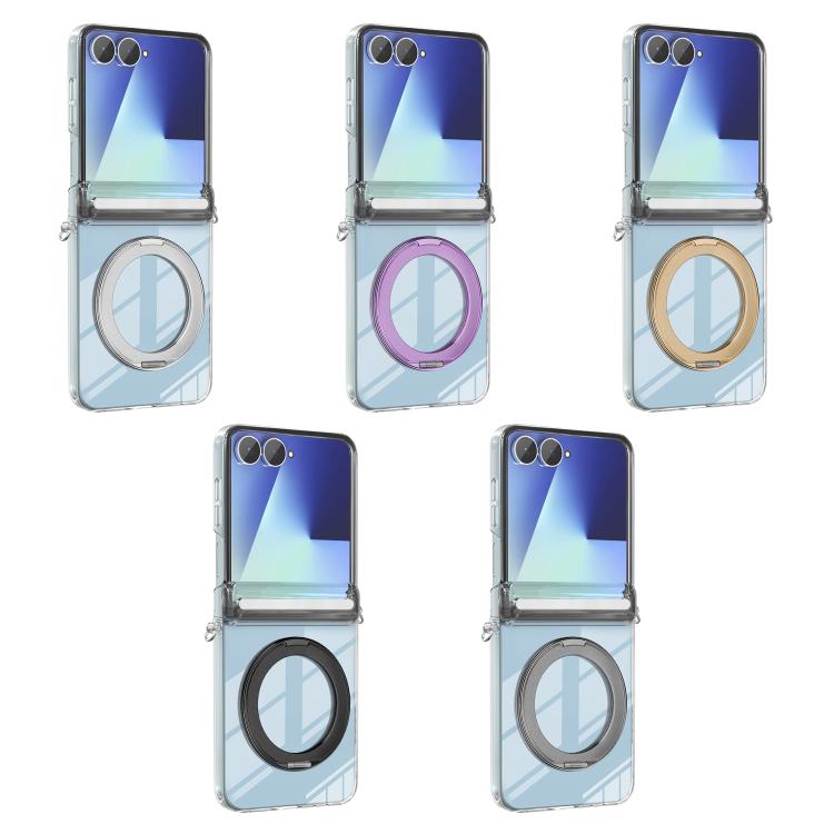 Aluminum Alloy Holder MagSafe Crystal Hinge Phone Case, For Galaxy Z Flip 8 5G, For Galaxy Z Fold7, For Galaxy Flip7 5G, For Galaxy Z Fold6, For Galaxy Z Fold5, For Galaxy Z Flip5 /6 /7 FE