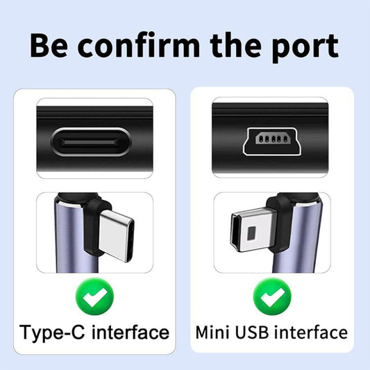 ENKAY 90 Degree USB C / Type-C to Mini USB 2.0 Charging Cord Data Cable For Digital Cameras / MP3 Players, Length 1m, 90 Degree head