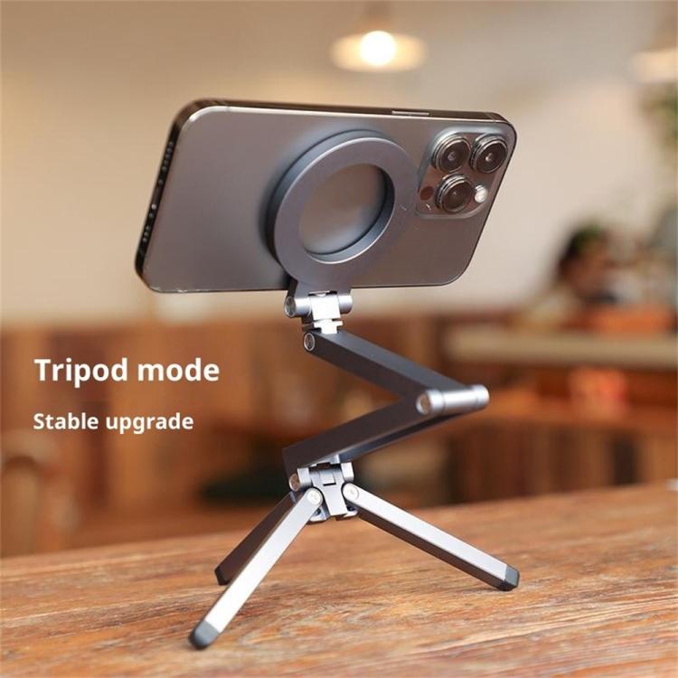 E08 Multi-Function Folding Aluminum Alloy Strong Magnetic Desktop Phone Holder Tripod