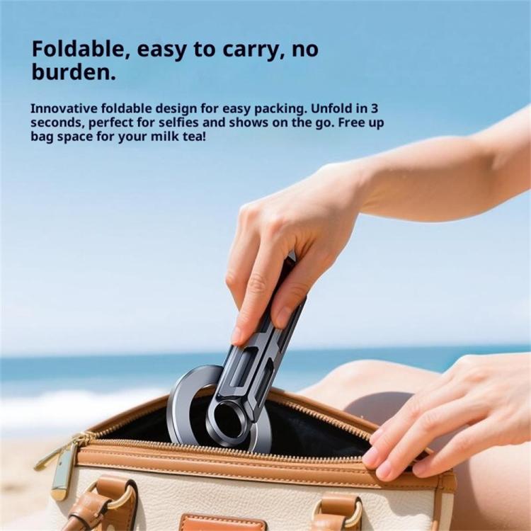 E06 Folding Aluminum Alloy Desk Stand Magnetic Tripod Phone Holder for 4-7 Inch