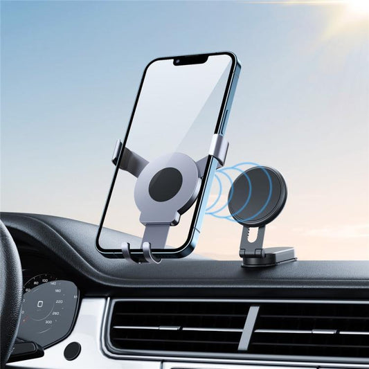 PJ-03 Support de téléphone de bureau magnétique à clip Support de téléphone de voiture par gravité en alliage d'aluminium